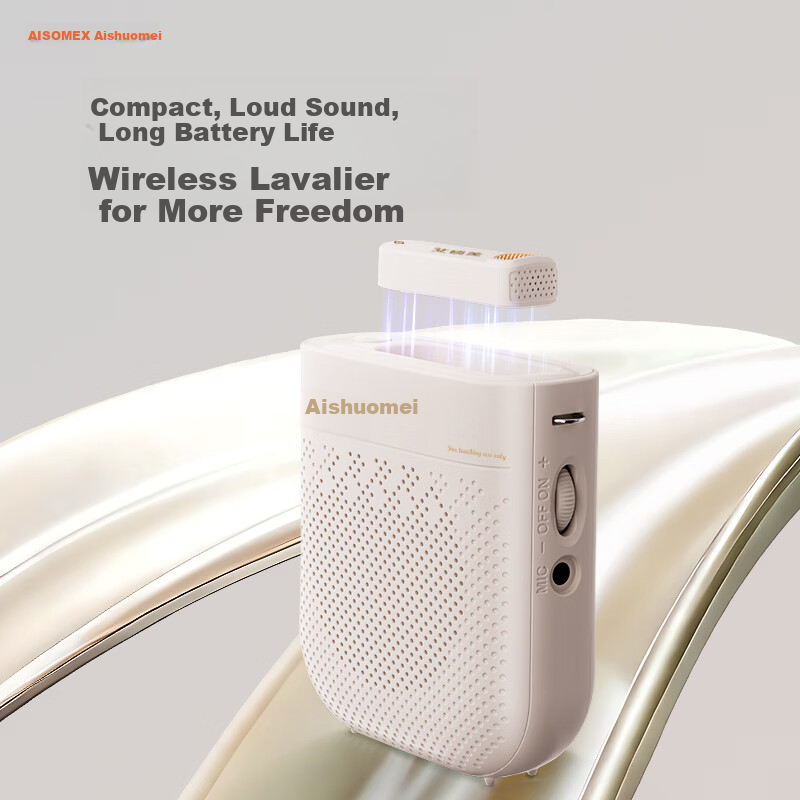 AISOMEX Bee Amplifier Teacher Wireless Lapel Microphone Guide Loudspeaker K27 Clip-on Version