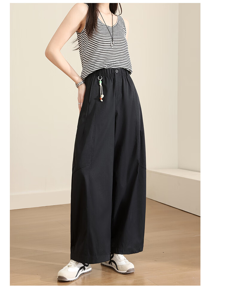 Langsha Curved Blade Pants Women 2026 Summer New Ice Silk Cool Breathable Draped Mosquito-Repellent Loose Casual Straight Wide-Leg Pants 19