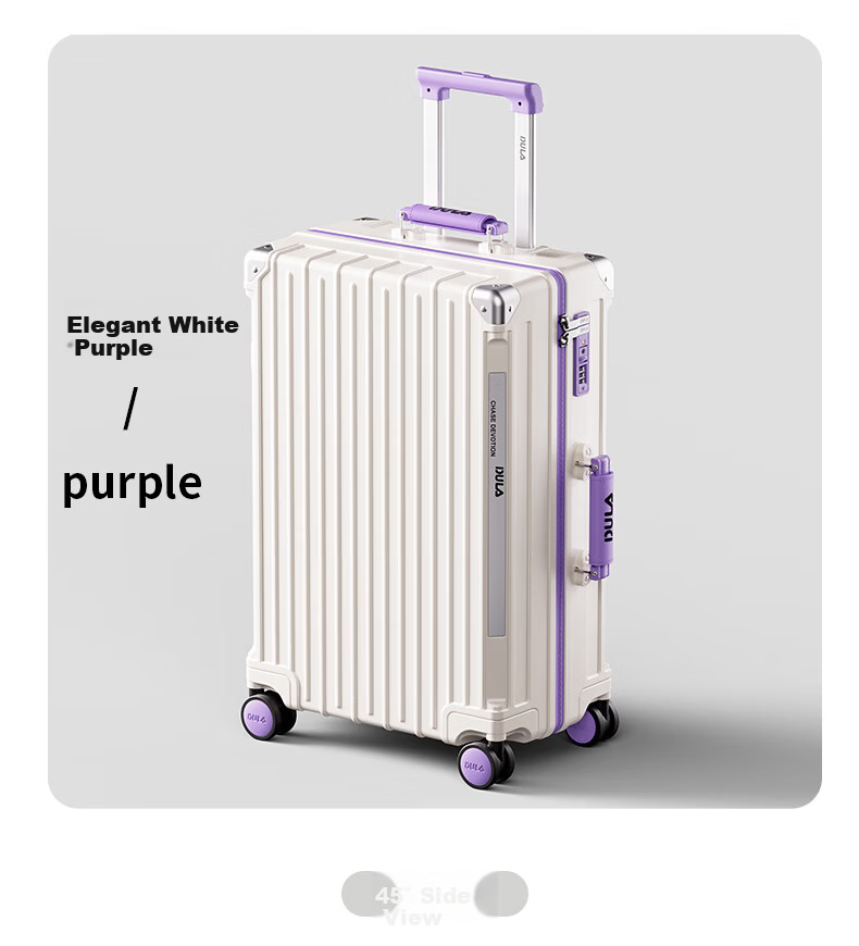 DULA High-Style Multifunctional Luggage with Cup Holder USB Trolley Case Travel Suitcase Gradient Color 26-inch 24