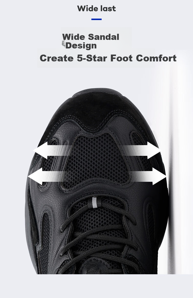 BlueOwl Shield Men's Summer Breathable Anti-Odor Non-Slip Ultra-Light Steel Toe Cap Anti-Smash Anti-Puncture Safety Work Shoes D281 Size 42 7