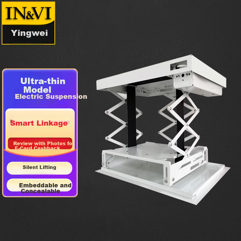 IN&VI XXH-700 Ultra-Thin Electric Motorized Projector Ceiling Mount 70CM Travel Remote Control Compatible with XGIMI, Dangbei, and JmGO Home Projectors