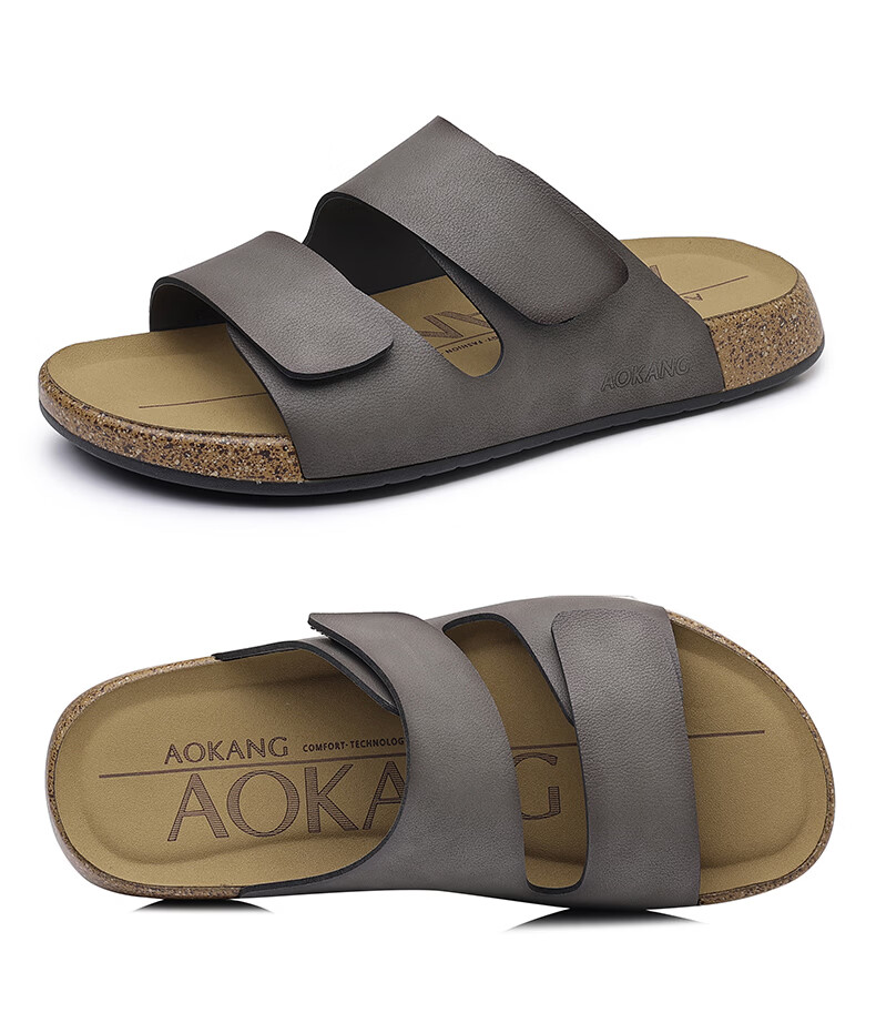 Aokang Summer Men's Casual Beach Sandals Khaki Size 44 32