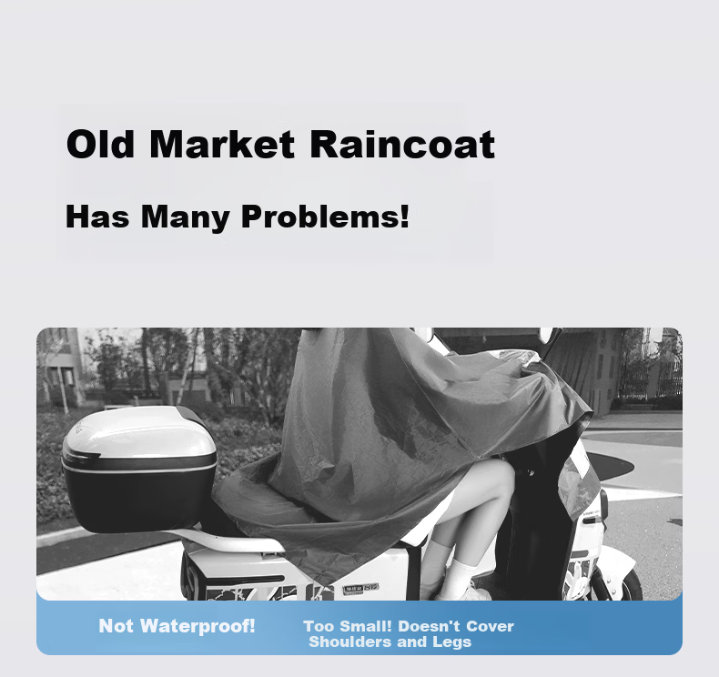 Chengge Electric Scooter Raincoat Full-Body Stormproof Suit Adult Rider Unisex Motorcycle Riding Rain Poncho 3