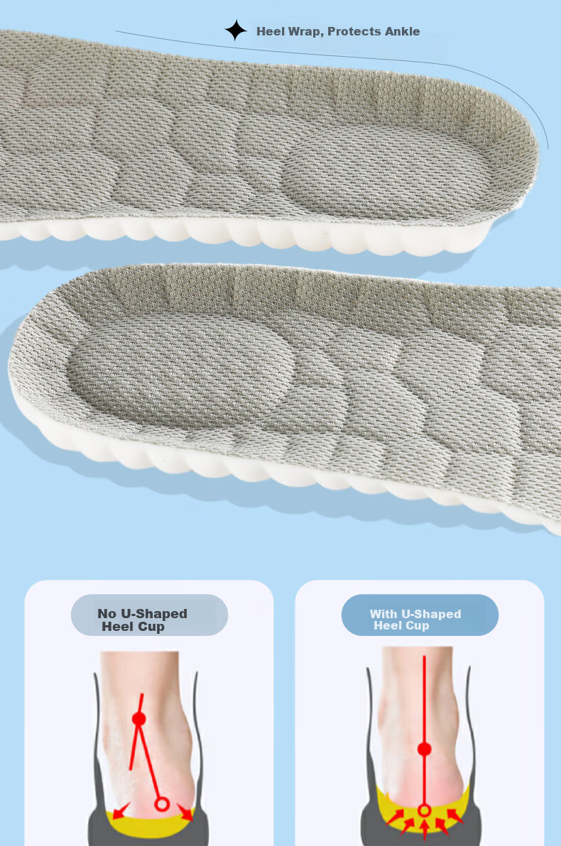 FOOTOPPO High-Elastic Air Cushion Sports Insoles for Men, Shock-Absorbing, Soft And Bouncy, Breathable, Long-Standing, Anti-Foot Pain, Ultra-Soft Basketball Insoles, Thickened 14