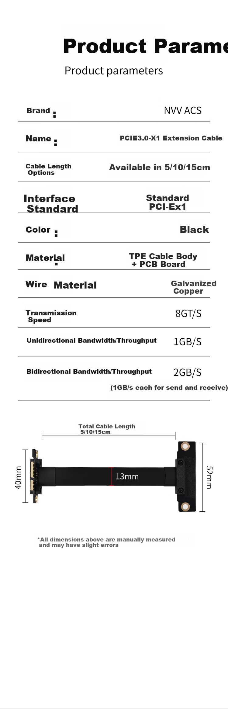 NVV PCI-E Extension Cable PCIe X1 3.0 Network Card Sound Card USB NVME Expansion Adapter 10cm Black 90-Degree Right Angle 9