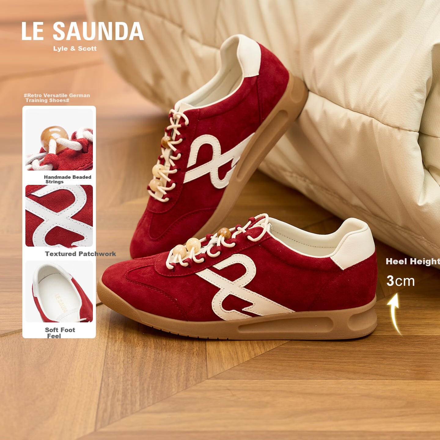 Le Saunda 2026 Spring New Leopard Print Casual Agan Training Sneakers Women 37901 Cream White OWL 38