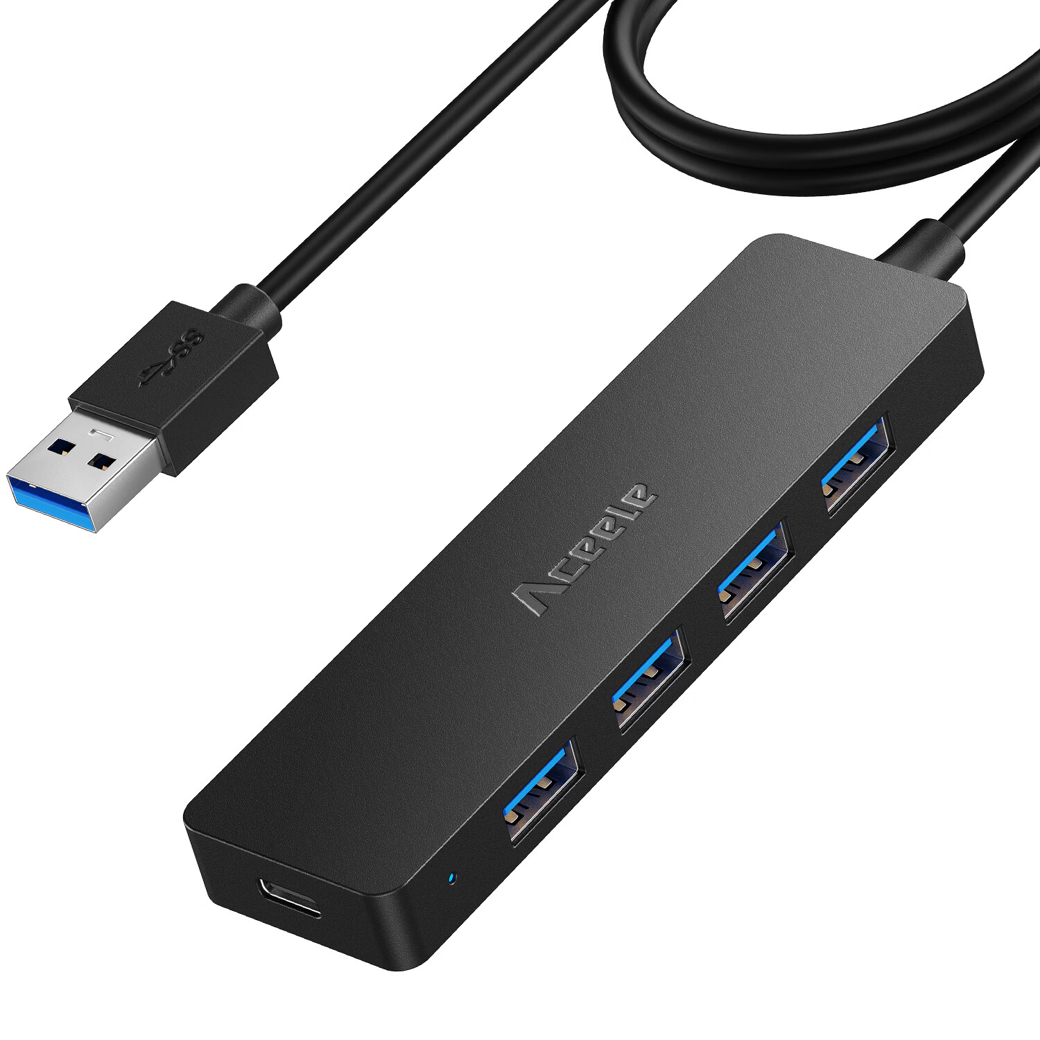 ACEELE USB 3.0 4-Port High-Speed Docking Hub Splitter for Laptop and Desktop, Plug and Play, 1.2m Cable