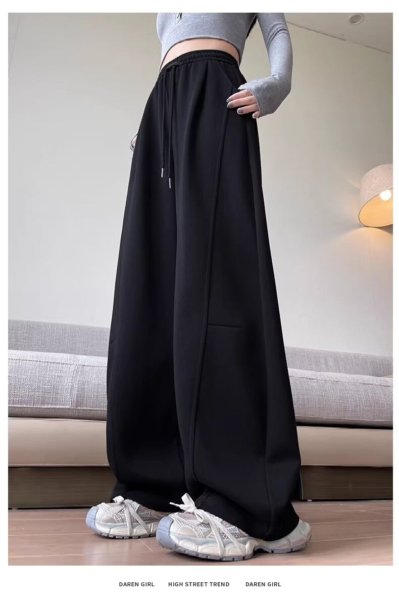 Xiangyi Lover 26th Anniversary New Curved Blade Wide-Leg Pants Slim Fit High-Waist Casual Spring Women's Sweatpants for Petite 16