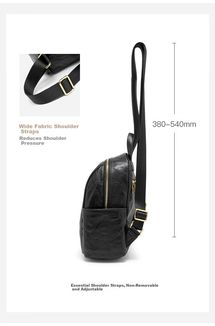 HRHR First Layer Cowhide Vintage Multi-Pocket Women's Backpack Casual Travel Bag Women's Day Gift 13