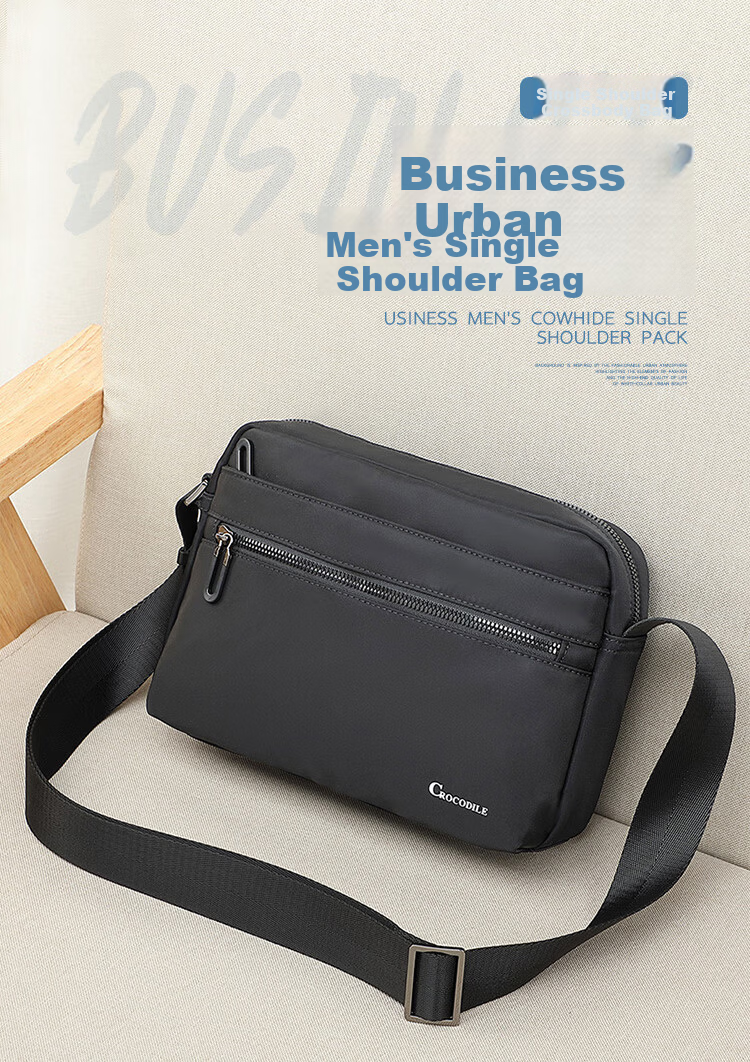CROCODILE Casual Men's Lightweight Fabric Shoulder Crossbody Bag Commuter Men's Bag Birthday Gift B3071 1