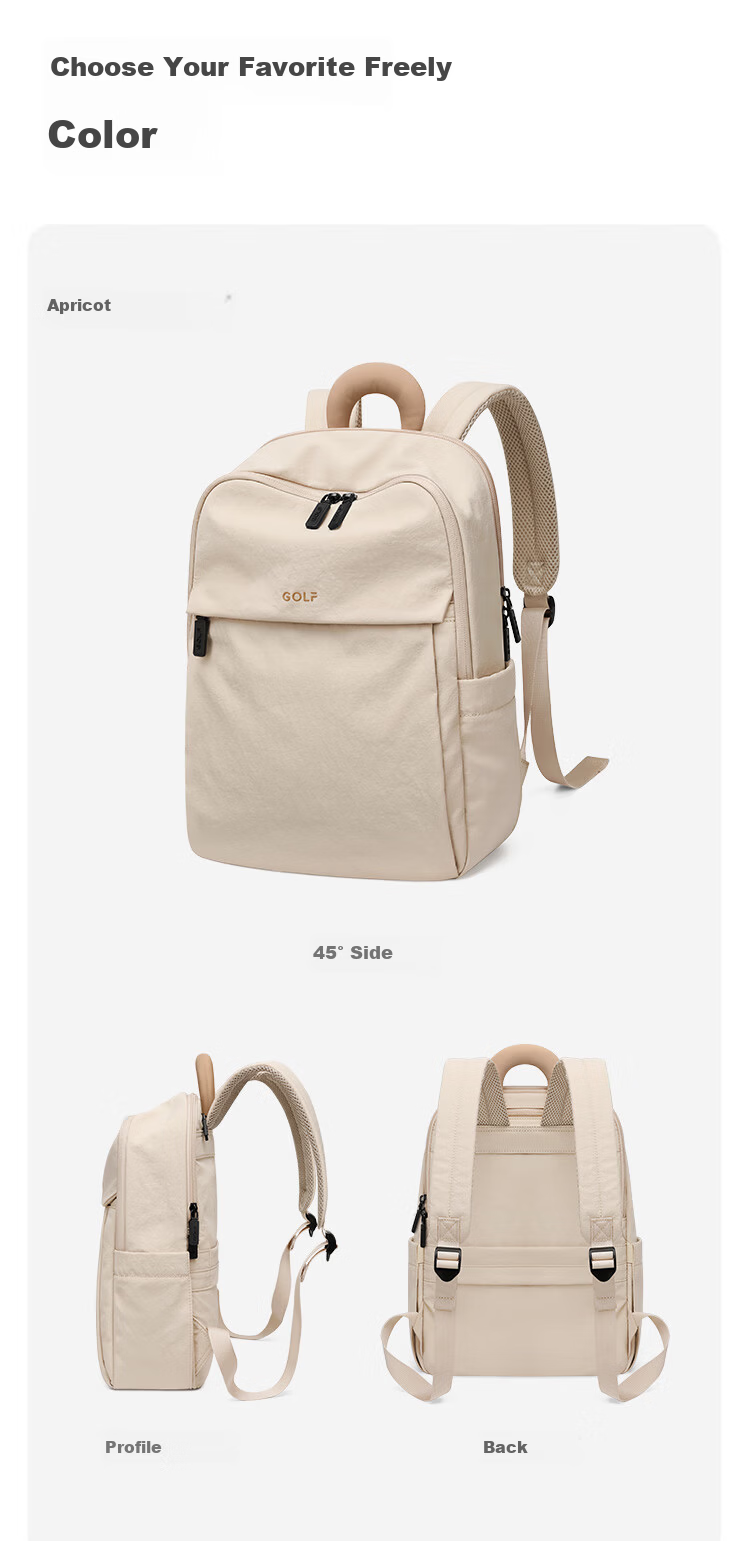 GOLF Lightweight Women's Backpack 14-inch Laptop Bag Casual Travel Backpack Business Student School Bag Large Capacity 23