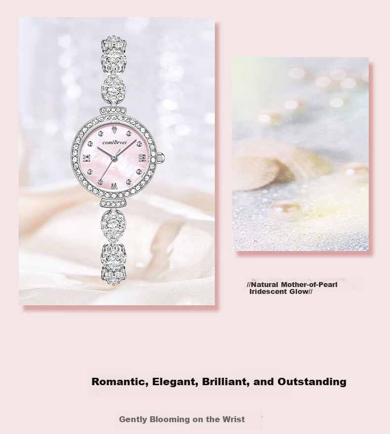 COMLORVEI Sparkling Fairy Style Diamond-Studded Women's Watch Exquisite Gift for Girlfriend National Brand Female Watch 691 5