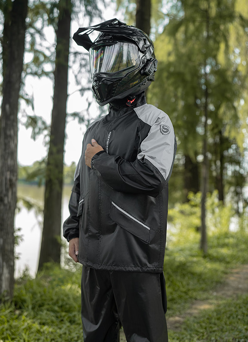 STAR FIELD KNIGHT Motorcycle Riding Raincoat and Rain Pants Full-Body Heavy Rain Split Suit Electric Vehicle Commuting Delivery Green XL Size 15