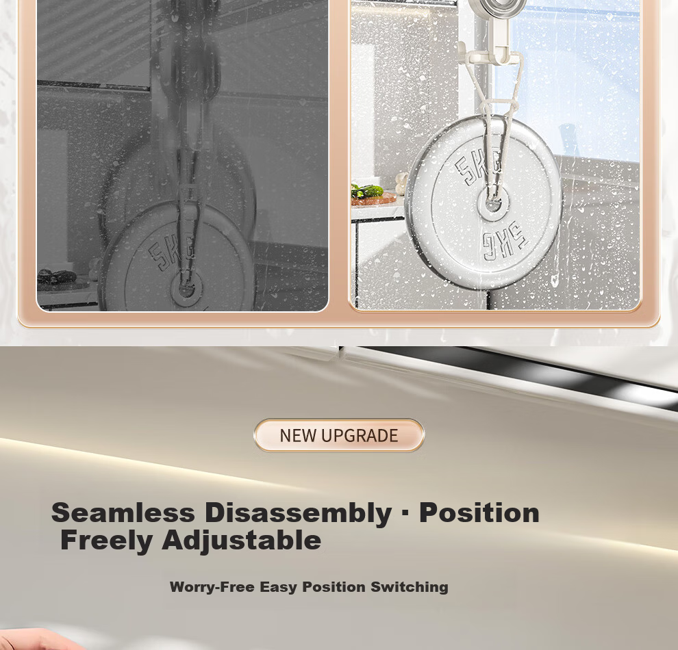 Jiabaili Suction Cup Kitchen Hook No Drilling Strong Load-Bearing Seamless Vacuum Double Hook for Door Bathroom Adhesive Hook Rack 15