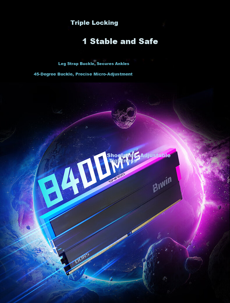 BIWIN 48GB (24GBx2) DDR5 8400MHz Desktop Memory Kit Timewalker DW100 RGB Light Bar (C40) White AI PC Computer Storage Accessory 4