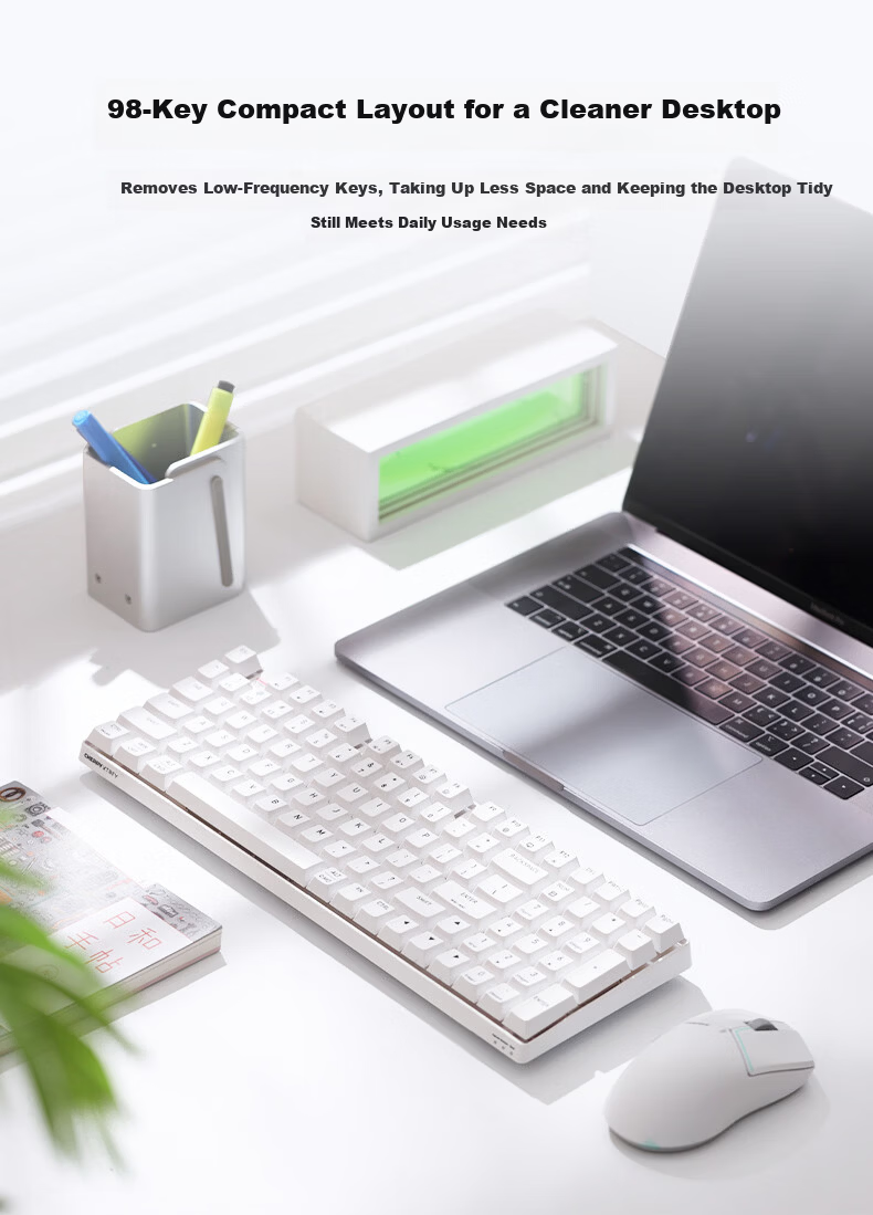 CHERRY K37W Wireless Bluetooth Tri-Mode MAC Keyboard RGB Backlit Mechanical Feel 98-Key Efficient Layout WIN/MAC Compatible 4