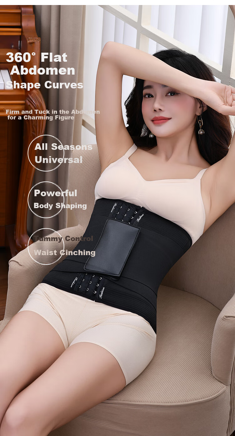 GRACEWELL Women's Waist Shaping Belt Postpartum Body Shaper Strong Tummy Control Slimming Waist Trainer Corset Waist Cincher Abdomen Shaper 11