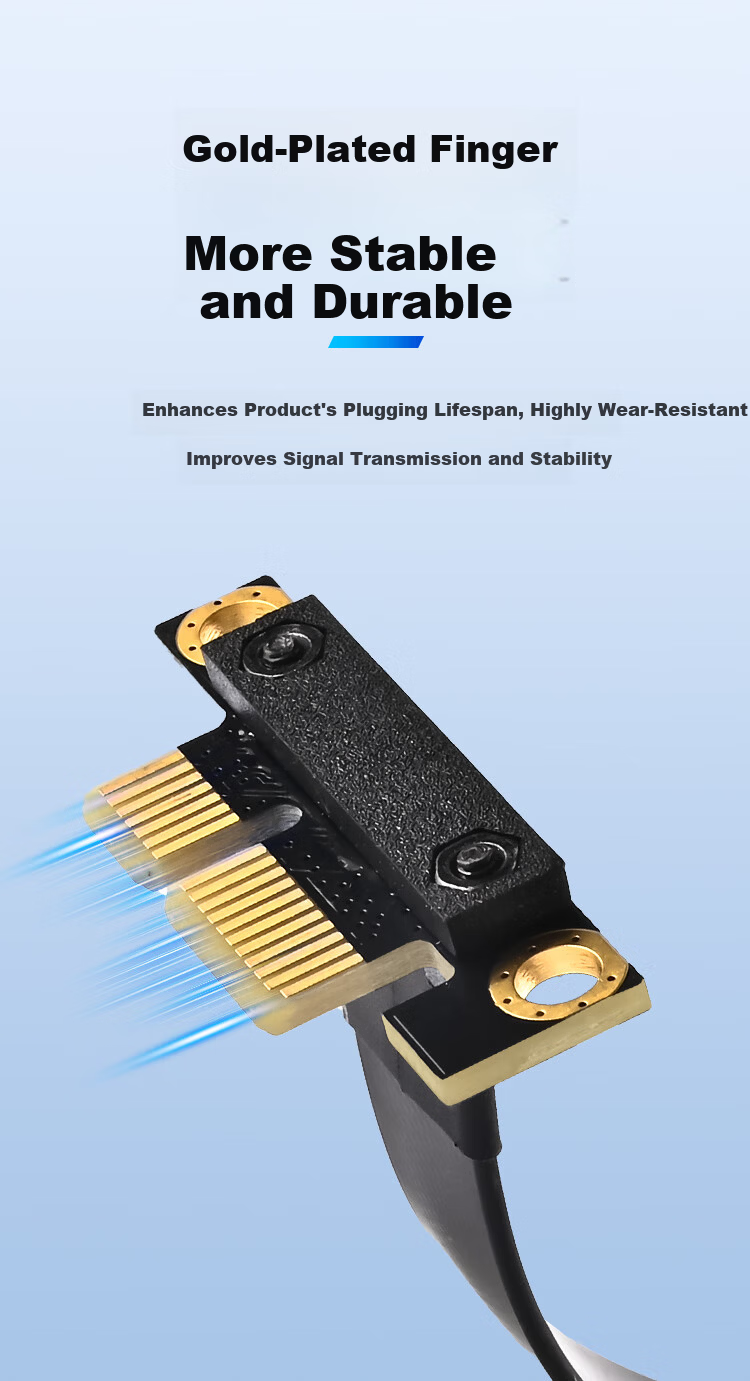 NVV PCI-E Extension Cable PCIe X1 3.0 Network Card Sound Card USB NVME Expansion Adapter 10cm Black 90-Degree Right Angle 4