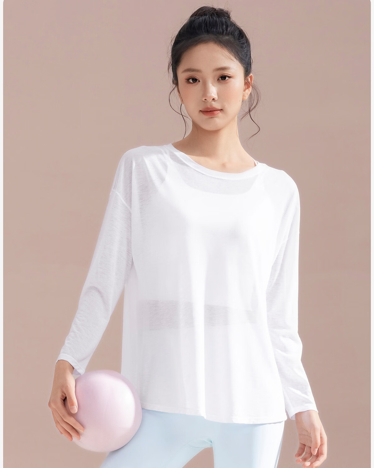 361° Bamboo Slub Yarn Loose Lightweight Hollow Out Back Sports Top Women Outdoor Versatile Yoga Cover Breathable Fitness Long Sleeve 6