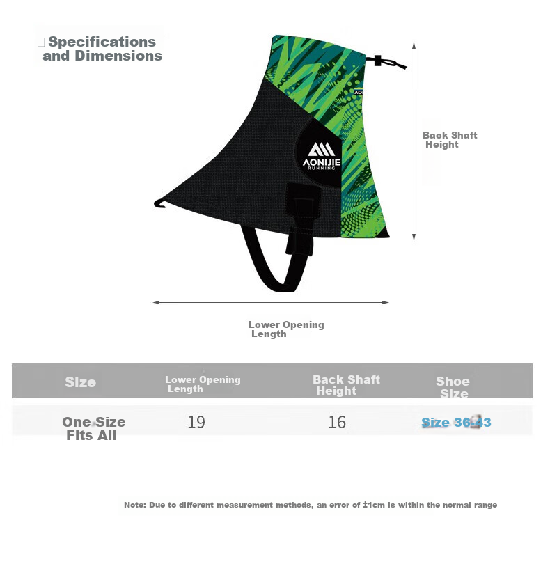 AONIJIE Sandproof Gaiters for Trail Running Hiking Outdoor Anti-Sand Insect Unisex Shoe Covers 7