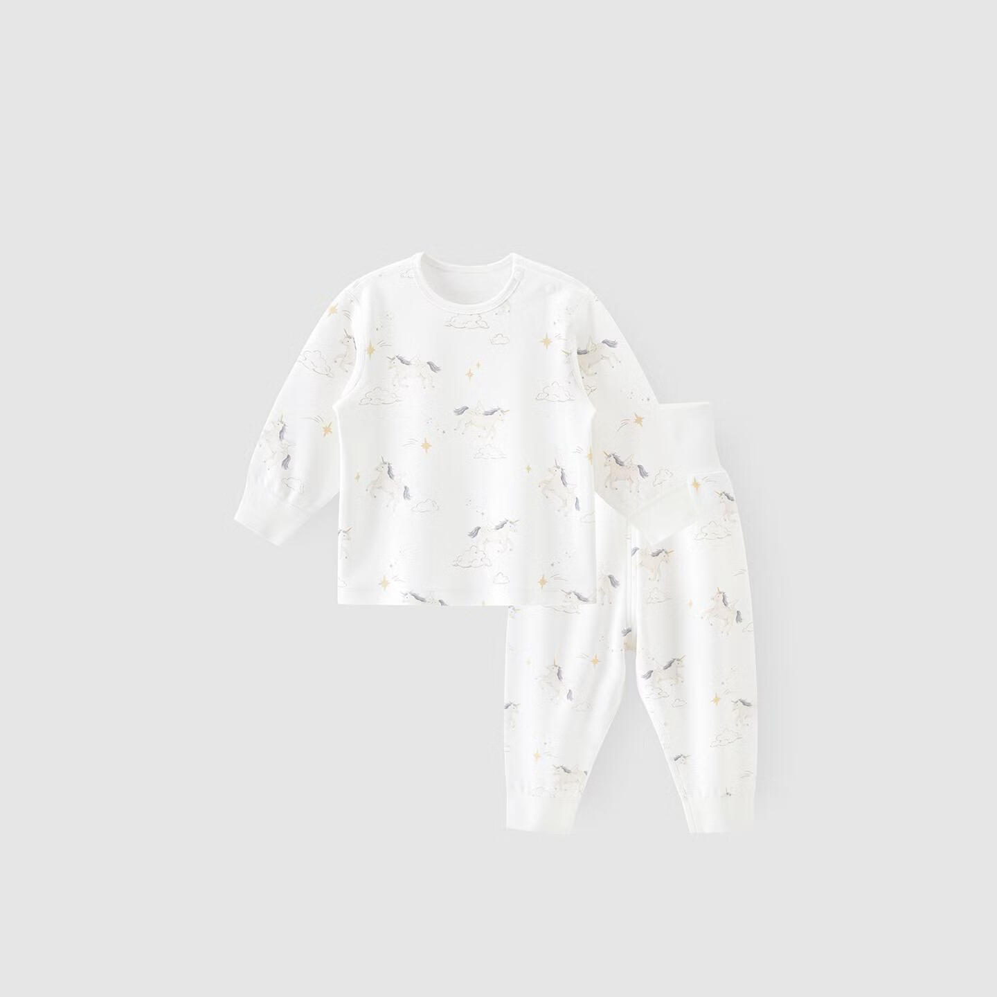 Guaiqi Bear Year of the Horse Baby Pure Cotton Underwear Set Spring and Autumn Homewear Infant Toddler Base Layer Autumn Clothes and Pants Two-Piece Air Conditioning Suit