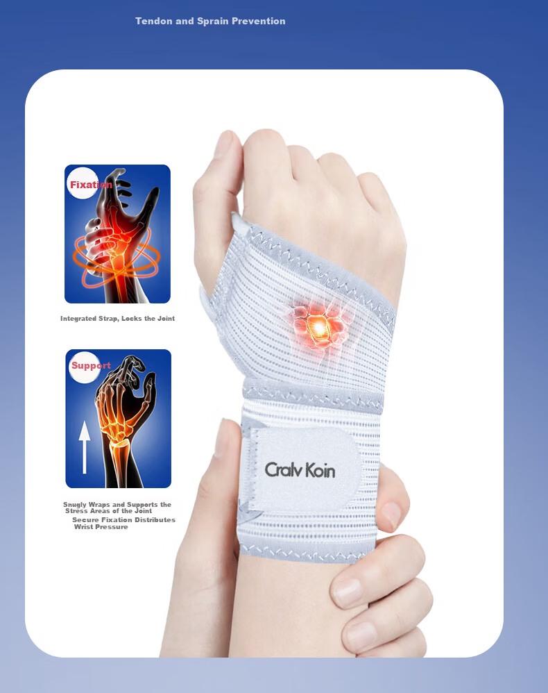 CRALVKOIN Medical Moxa Self-Heating Wrist Brace for Tenosynovitis, Wrist Sprain Support, Heat Therapy for Mom's Hand, Mouse Hand, Postpartum Recovery 10