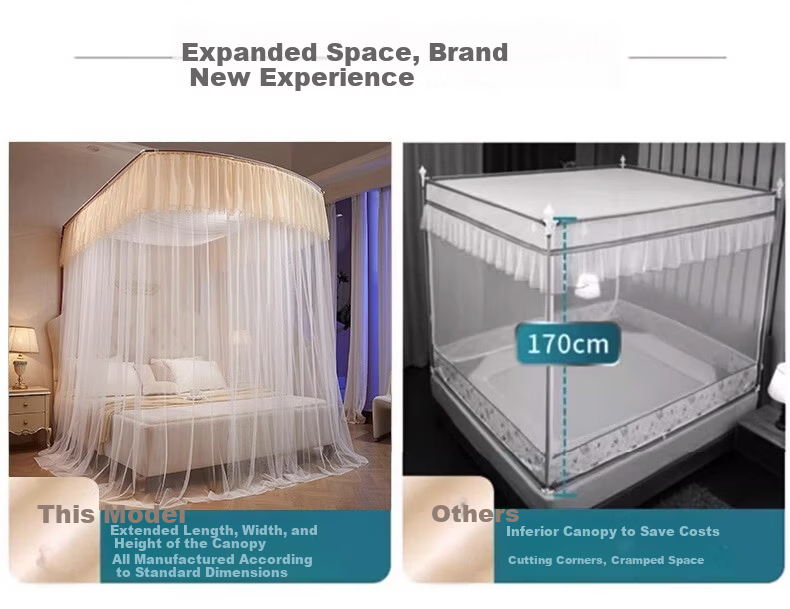 MUJI Home U-Shaped Large Space Rail Mosquito Net Three-Door 1.8x2m Bed Fuyao Jade [Encrypted Mesh] 6