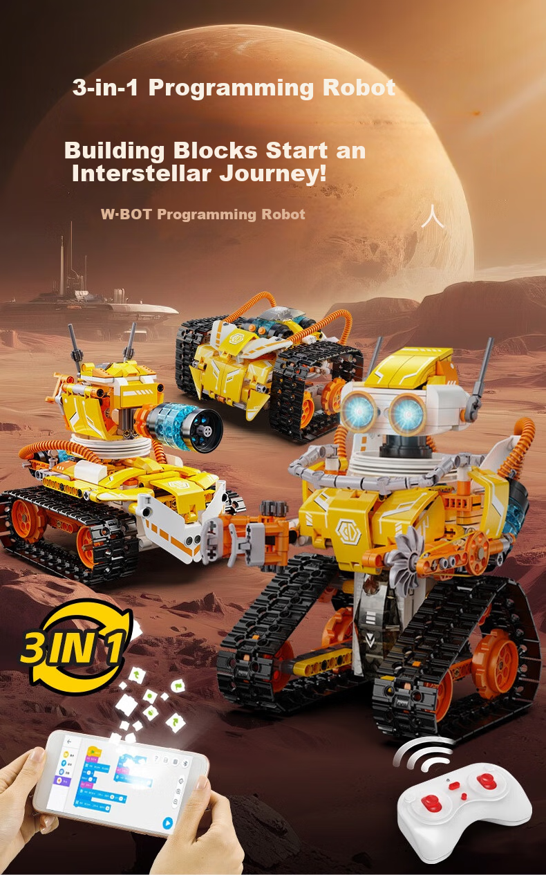 Lianhe Chuangxiang Intelligent AI Programming Military Robot, Remote Control Building Block Toy, Birthday Gift for Boys 1
