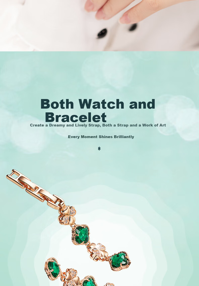 Disney Mickey Collaboration Luxury Four-Leaf Clover Bracelet Watch Waterproof Quartz 38mm Women's Day Birthday Gift for Girlfriend 9
