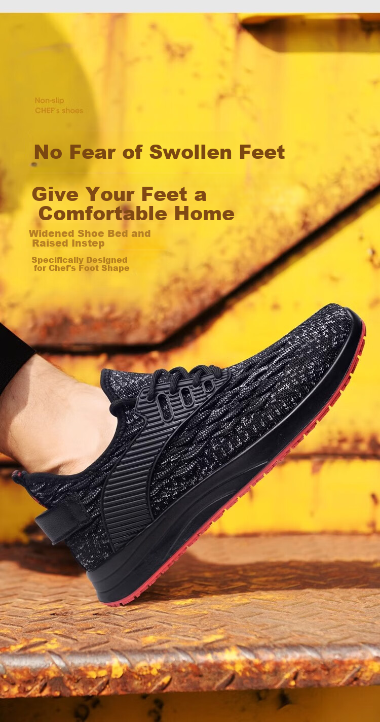 Chudun Professional Chef Shoes Non-Slip Oil-Resistant Kitchen Odor-Proof Breathable Men’s Culinary Footwear Size 41 6