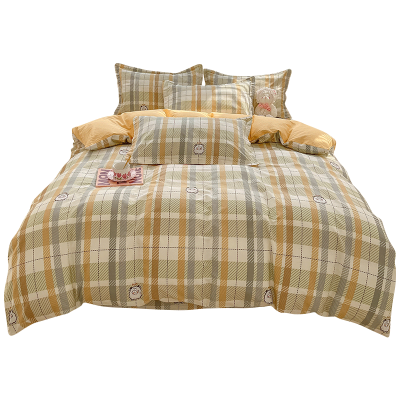 MUJI 100% Cotton 3-Piece Bedding Set 0.9/1.2m Single Student Dormitory Pure Cotton Bed Sheet and Duvet Cover 150x200cm