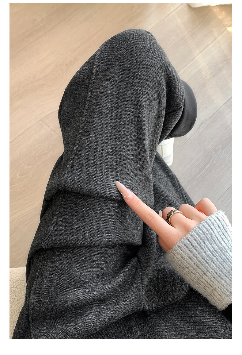 Langsha Women's Wool and Silk Wide-Leg Pants Spring Thin Straight-Leg Sports Banana Pants Breathable High-Waist Slim Casual Trousers 18