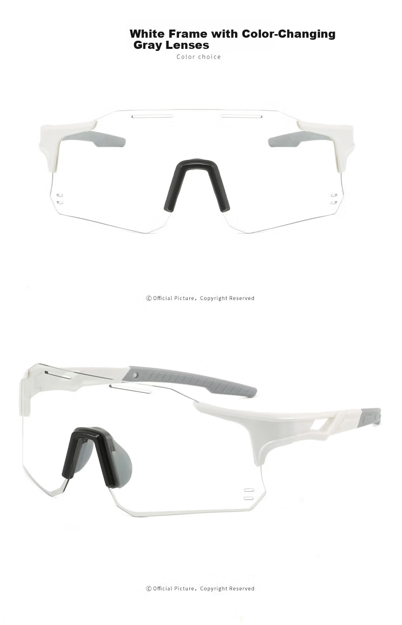 Andaton Protective Eyewear Safety Goggles Windproof Anti-Pollen Dust Impact Construction Photochromic Polarized Sunglasses Frameless Black Gray 6
