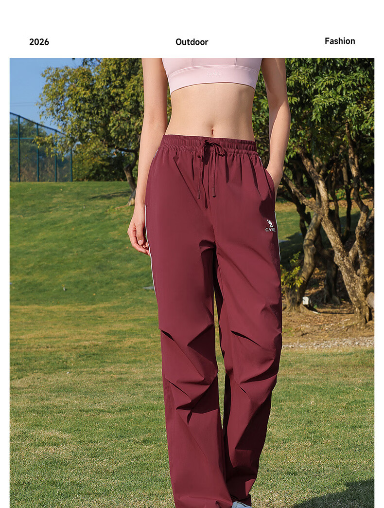 CAMEL Women's Outdoor Hiking Paratrooper Pants Loose Stretch Sports Casual Trousers Y26BA4L0012 Phantom Black L 21