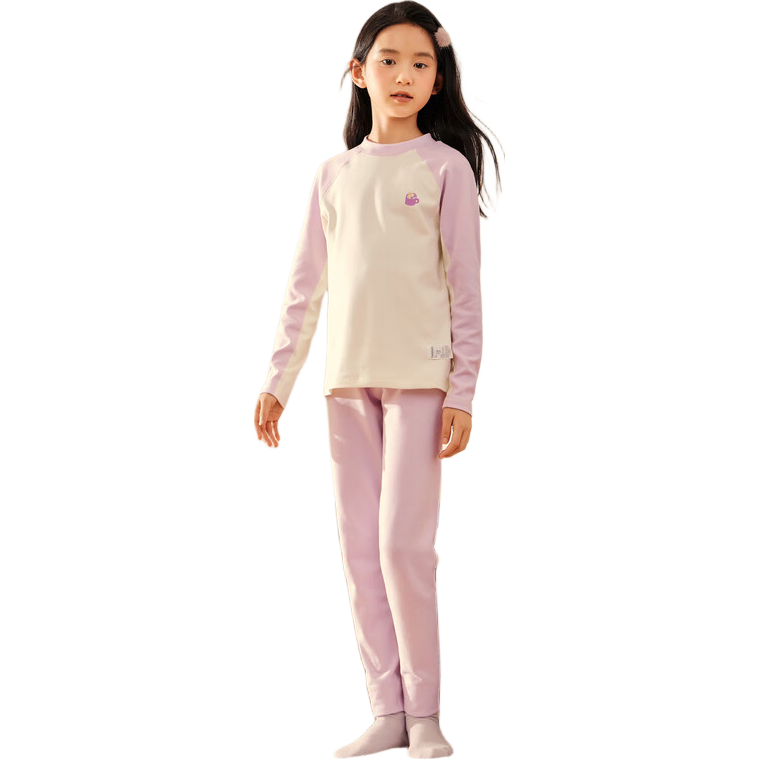 Balabala Thermal Underwear Set Thickened Autumn Winter Comfortable Girls Autumn Clothes and Pants Warm Ginger Heating Pajamas 208424169008