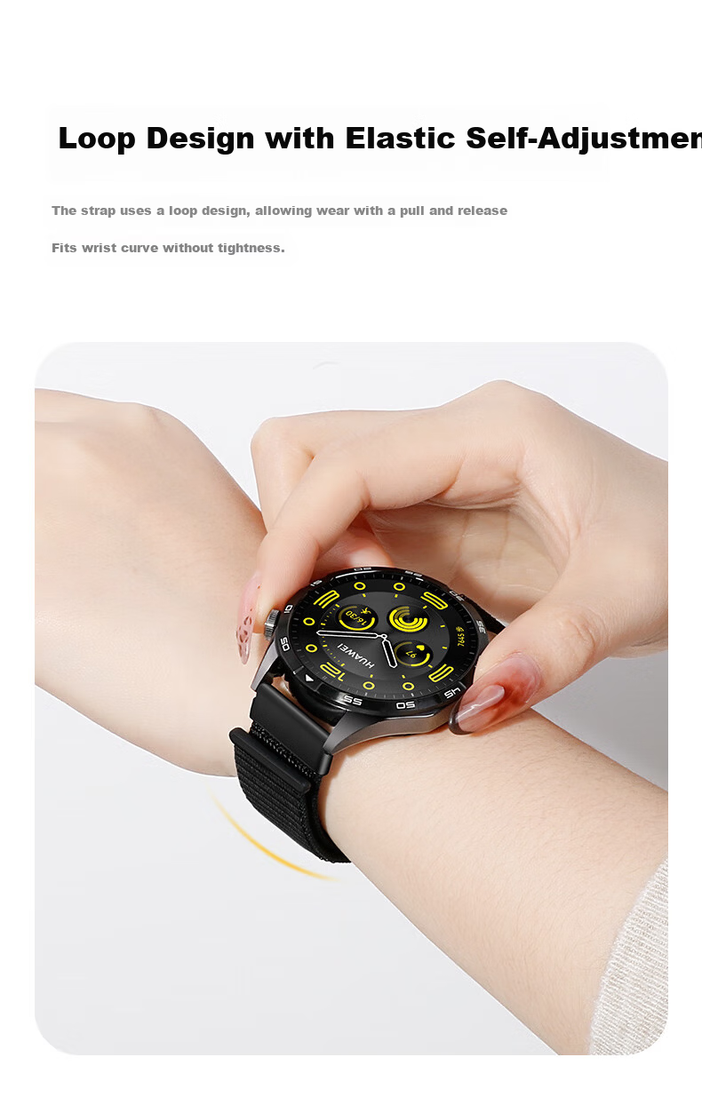 Binghong Quick-Release Press Button Watch Strap Compatible with Huawei GT6, Watch 5, Ultimate 2, GT5, GT6 Pro, GT5 Pro, GT4, GT3, 22mm Woven Band for Men and Women 7