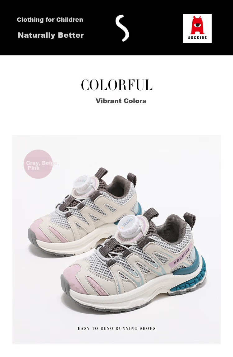 ABC KIDS Children's Sports Shoes Autumn Kids Casual Boys Girls Outdoor Running Shoes 3534 Gray/Pink 32 3