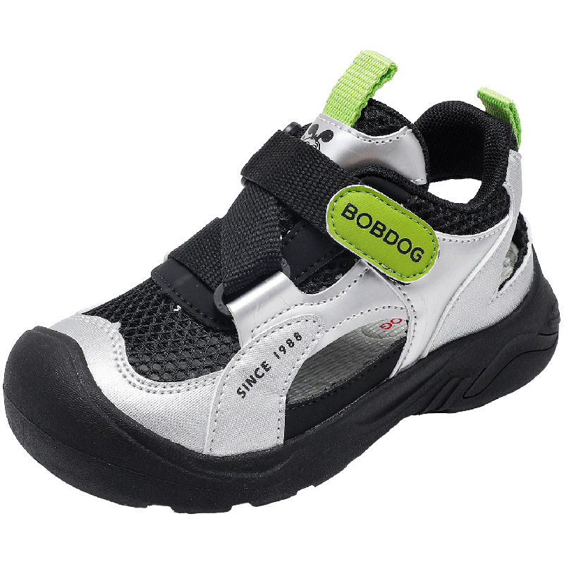 BOBDOG Boys' Summer Breathable Casual Shoes Kids' Sandals Children's Frame Shoes 104562010 Black/Silver Size 30
