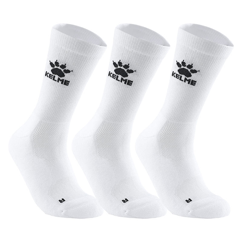 KELME 3-Pack Antibacterial Cushioned Durable Breathable Seamless Comfortable Sports Socks for Football Basketball Running