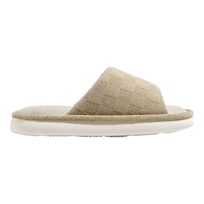 Puxi Reversible Linen Slippers Couples Four Seasons Breathable Sweat-Absorbent Thick Sole Wear-Resistant Non-Slip Floor Slippers for Home and Office