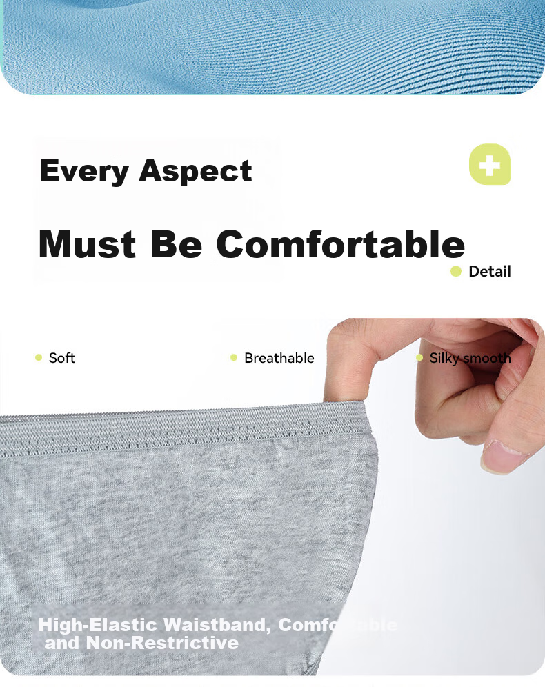 ASSHION Men's Disposable Cotton Sterilized No-Wash Travel Business Briefs Gray 5-Pack 3XL 18