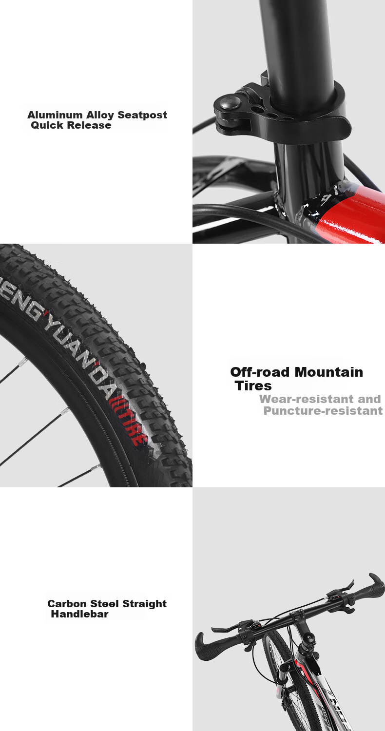 FLYING PIGEON (FG FLYING PIGEON) 26-inch Mountain Bike for Men and Women, Adult Aluminum Alloy Frame, 24-Speed Integrated Wheel Off-Road Bicycle, Black and Red 15