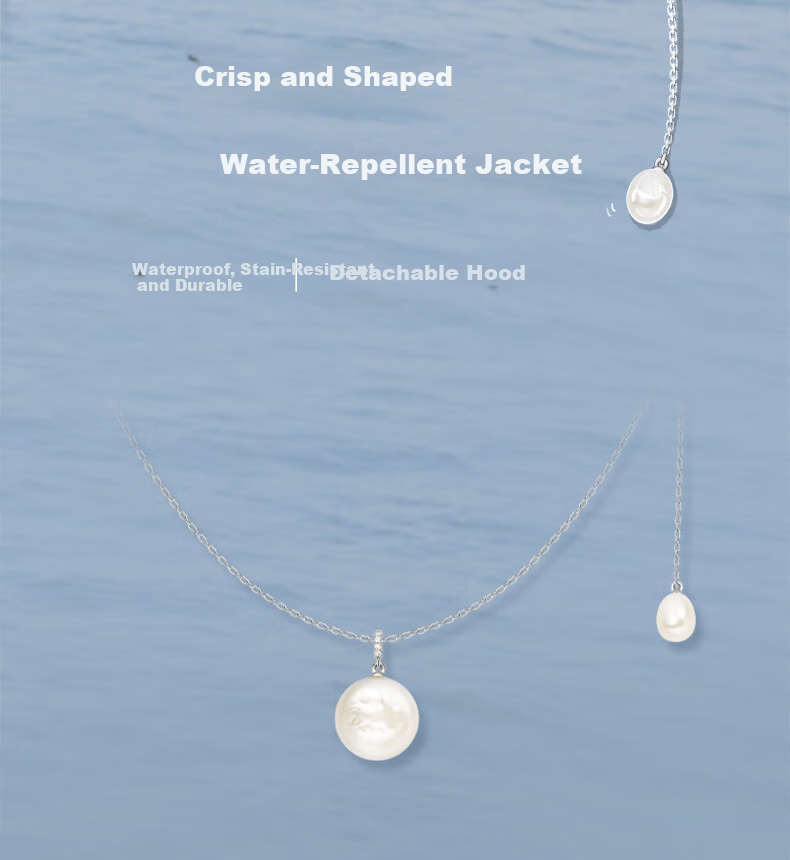 HEFANG Button Pearl Long Necklace Luxury Birthday Gift for Girlfriend Wife 4