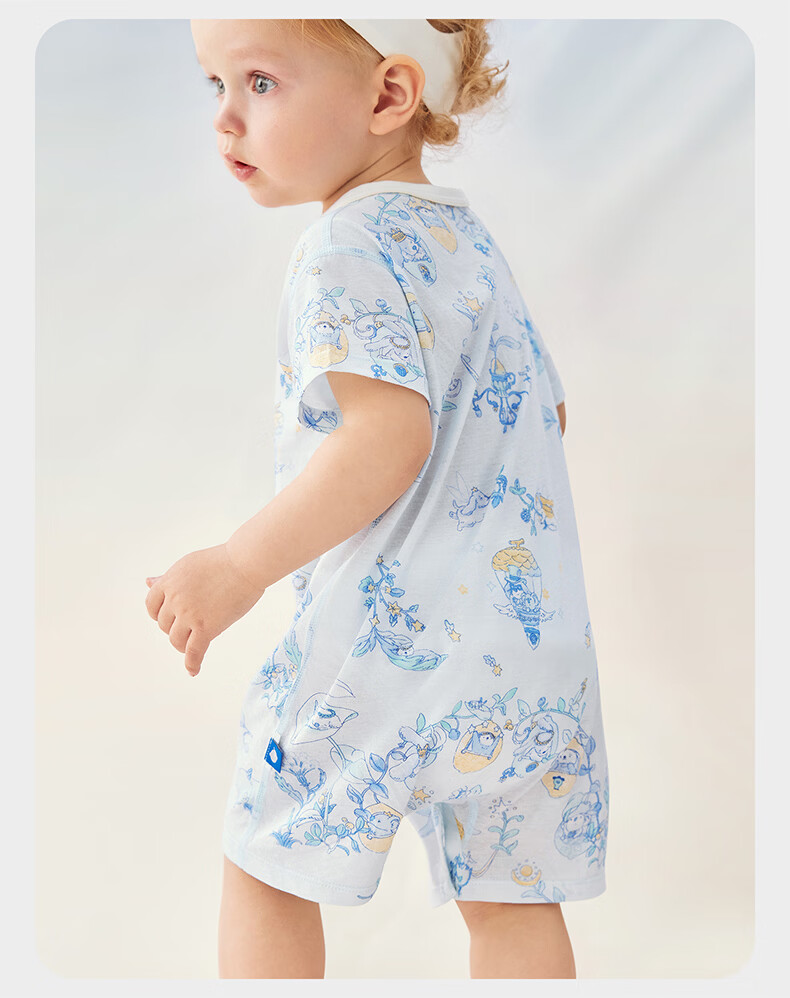 Babycare Pure Cotton Short Sleeve Romper Baby Jumpsuit Boys Girls Moisture Absorption Breathable Doka Manor 90cm 18