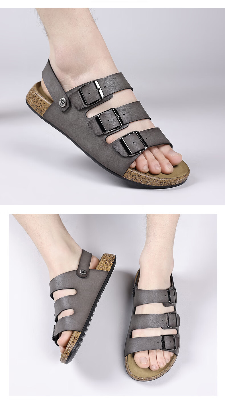 Aokang Summer Men's Casual Beach Sandals Black Size 42 20