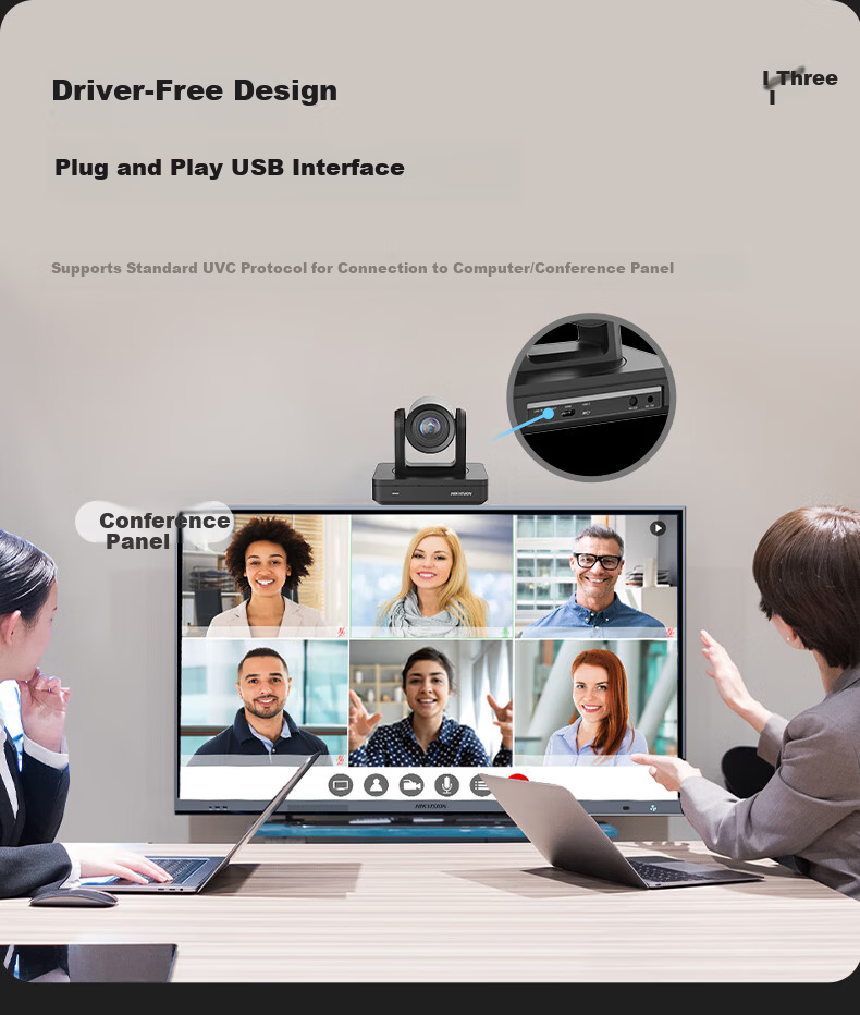 Hikvision Conference Kit Camera 4K HD PTZ 15x Zoom Office Meeting Solution DS-UVC-V132 6