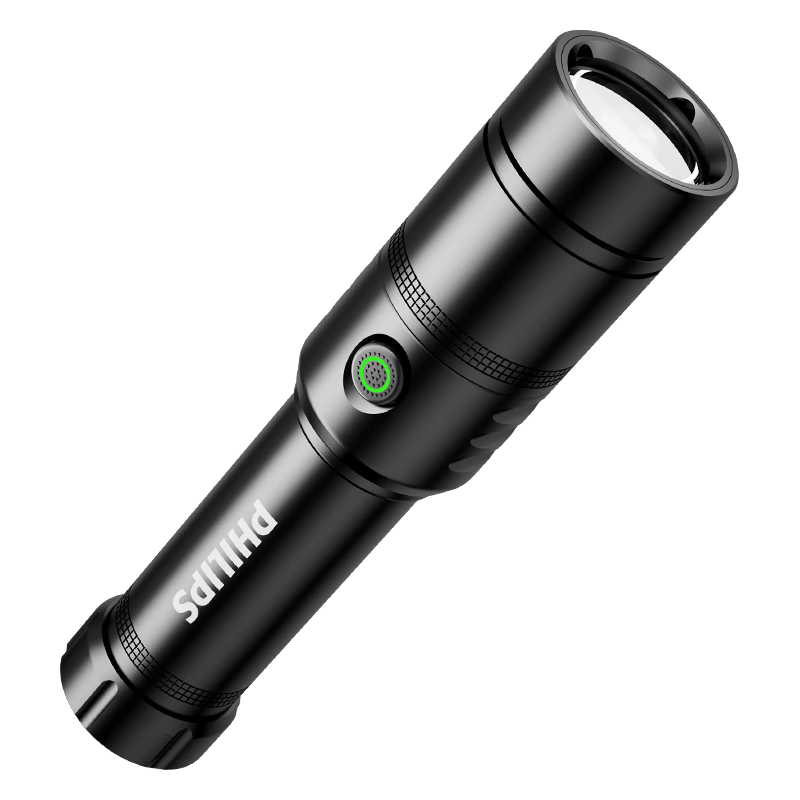 PHILIPS Portable Rechargeable High-Brightness Flashlight Long Battery Life 200000 Outdoor Home Use Compact Lumens Bike Light 2508