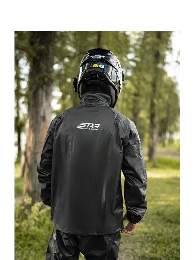 STAR FIELD KNIGHT Motorcycle Riding Raincoat and Rain Pants Full-Body Heavy Rain Split Suit Electric Vehicle Commuting Delivery Green XL Size 18