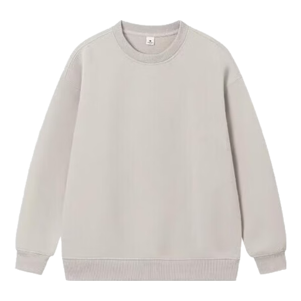 ICH MODE American Style Crew Neck Solid Color Sweatshirt Women Spring Autumn New Loose Lazy Pullover Long Sleeve Top Innerwear Apricot L