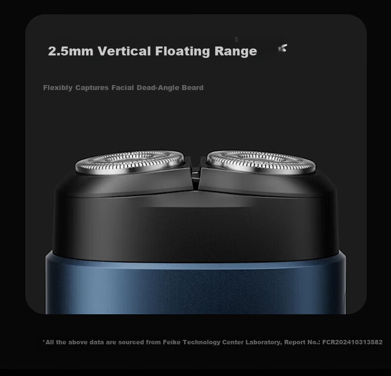 FLYCO Portable Electric Shaver for Men Dual-Head Rotary Waterproof Beard Trimmer F6 Starry Night Black Gift for Boyfriend Husband Father 22